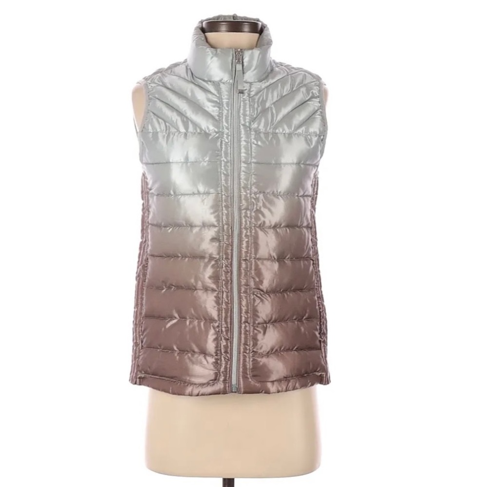 Ombré Metallic Puffer Vest XS